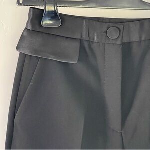 Zara Black High Waisted Straight Leg Trousers Pants